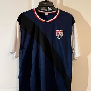 Vintage style Blue USMNT Soccer Team retro logo top tee t shirt m men’s